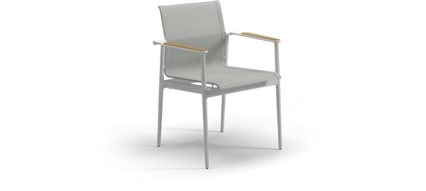 180 stabelbar stol med teak armlæn