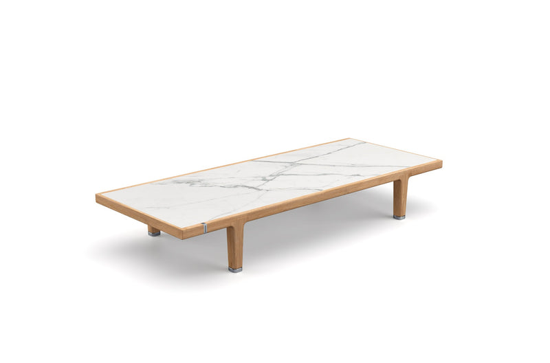 Sealine coffee table, with a printed marble pattern