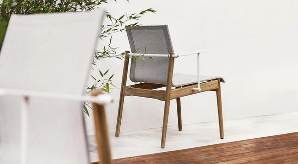 Sway teak stacking chair