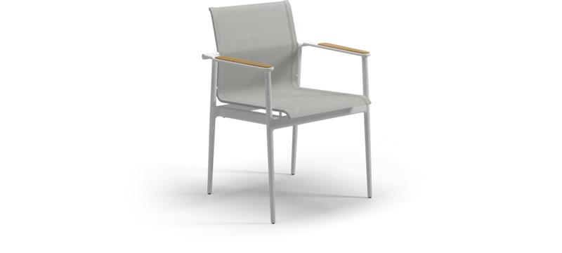 180 stabelbar stol med teak armlæn