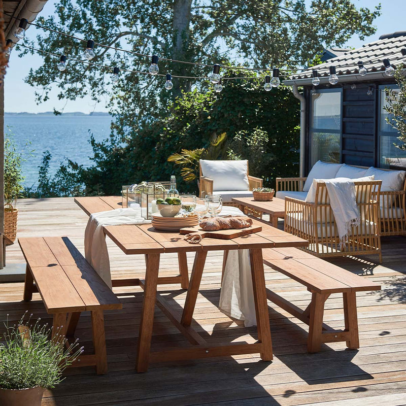 George teak spisebord 240x100 cm, exterior