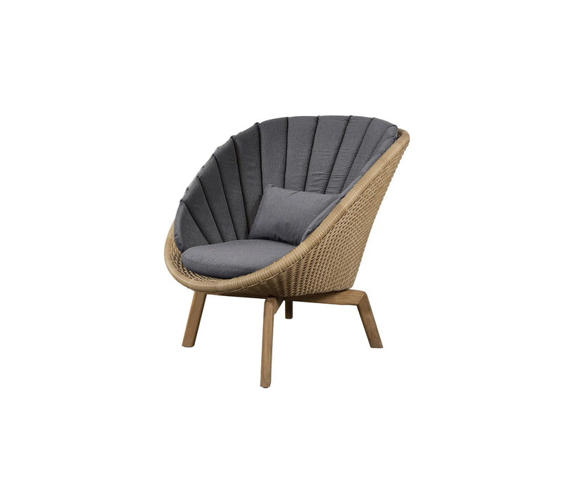 Peacock lounge stol med teak ben, Weave