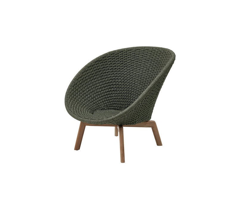 Peacock lounge stol med teak ben, Soft rope