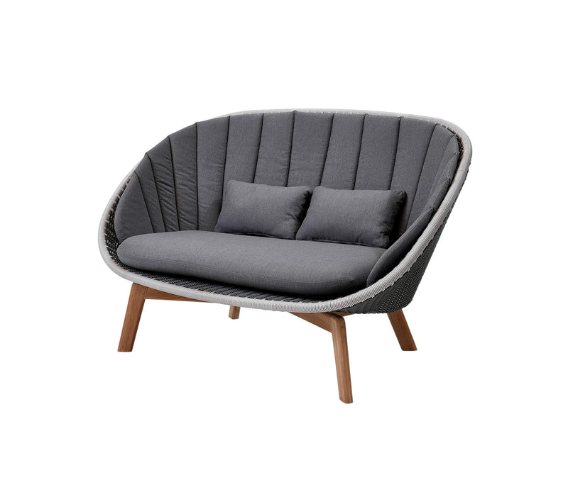 Peacock 2-pers. sofa, Weave med teak ben