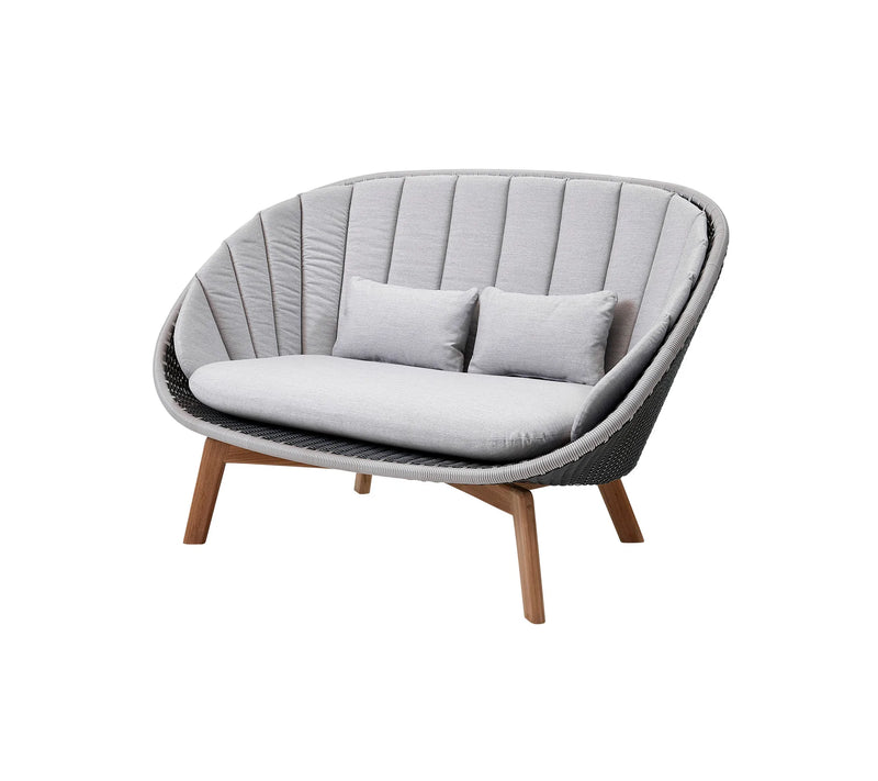 Peacock 2-pers. sofa, Weave med teak ben