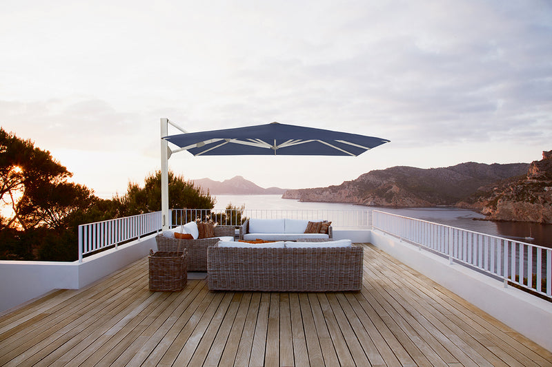 Patio furniture on modern deck